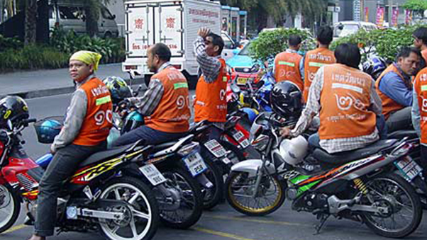 Motorcycle drivers are king of the roads in Thailand
